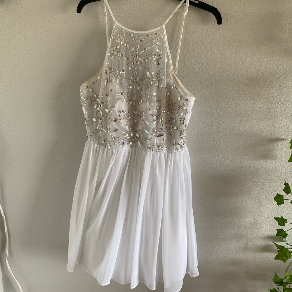 White Jeweled Formal dress